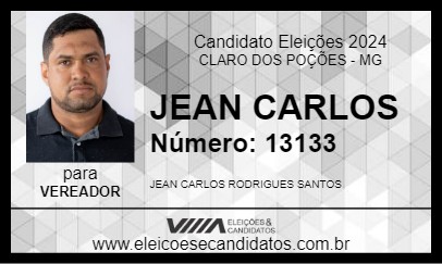 Candidato JEAN CARLOS 2024 - CLARO DOS POÇÕES - Eleições