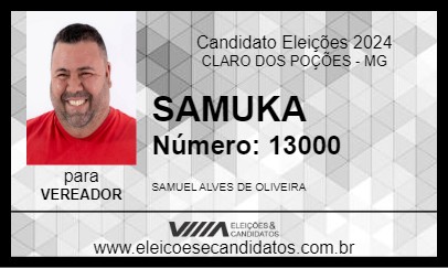 Candidato SAMUKA 2024 - CLARO DOS POÇÕES - Eleições