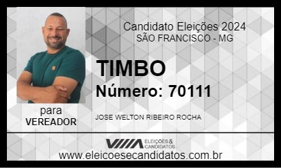 Candidato TIMBO 2024 - SÃO FRANCISCO - Eleições