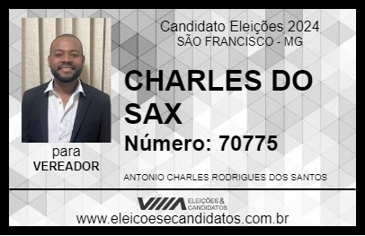 Candidato CHARLES DO SAX 2024 - SÃO FRANCISCO - Eleições