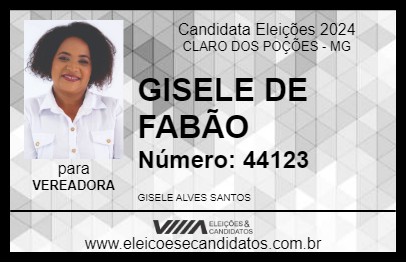 Candidato GISELE DE FABÃO 2024 - CLARO DOS POÇÕES - Eleições