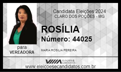 Candidato ROSÍLIA 2024 - CLARO DOS POÇÕES - Eleições