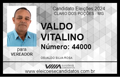 Candidato VALDO VITALINO 2024 - CLARO DOS POÇÕES - Eleições