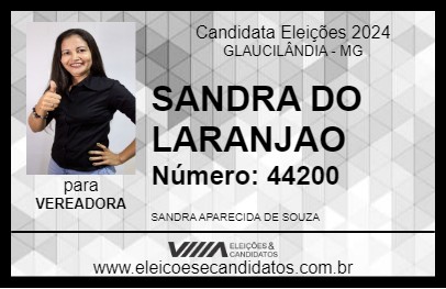 Candidato SANDRA DO LARANJAO 2024 - GLAUCILÂNDIA - Eleições