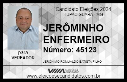 Candidato JERÔMINHO ENFERMEIRO 2024 - TUPACIGUARA - Eleições