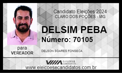 Candidato DELSIM PEBA 2024 - CLARO DOS POÇÕES - Eleições