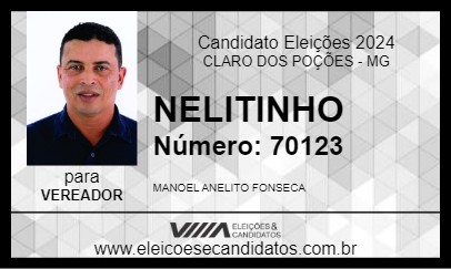 Candidato NELITINHO 2024 - CLARO DOS POÇÕES - Eleições