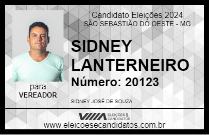 Candidato SIDNEY LANTERNEIRO 2024 - SÃO SEBASTIÃO DO OESTE - Eleições