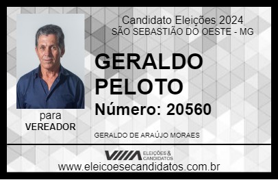 Candidato GERALDO PELOTO 2024 - SÃO SEBASTIÃO DO OESTE - Eleições