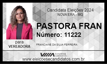 Candidato PASTORA FRAN 2024 - NOVA ERA - Eleições