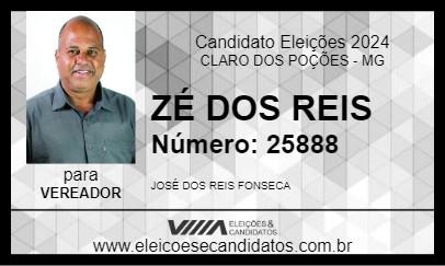 Candidato ZÉ DOS REIS 2024 - CLARO DOS POÇÕES - Eleições