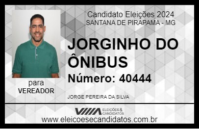 Candidato JORGINHO DO ÔNIBUS 2024 - SANTANA DE PIRAPAMA - Eleições