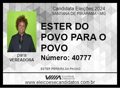 Candidato ESTER DO POVO PARA O POVO 2024 - SANTANA DE PIRAPAMA - Eleições