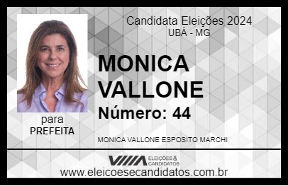 Candidato MONICA VALLONE 2024 - UBÁ - Eleições