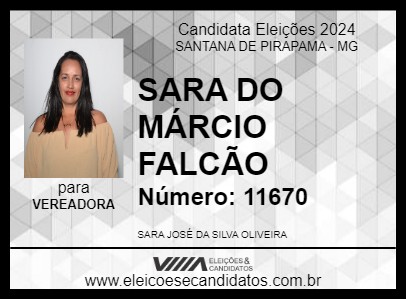 Candidato SARA DO MÁRCIO FALCÃO 2024 - SANTANA DE PIRAPAMA - Eleições