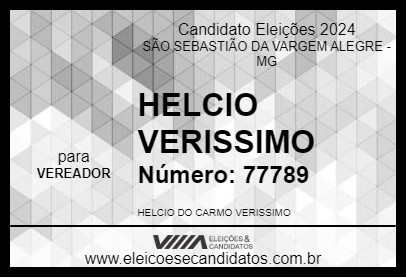 Candidato HELCIO VERISSIMO 2024 - SÃO SEBASTIÃO DA VARGEM ALEGRE - Eleições