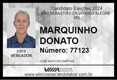 Candidato MARQUINHO DONATO 2024 - SÃO SEBASTIÃO DA VARGEM ALEGRE - Eleições