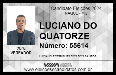 Candidato LUCIANO DO QUATORZE 2024 - NAQUE - Eleições