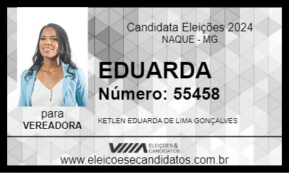 Candidato EDUARDA 2024 - NAQUE - Eleições