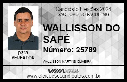 Candidato WALLISSON DO SAPÉ 2024 - SÃO JOÃO DO PACUÍ - Eleições