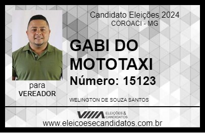 Candidato GABI DO MOTOTAXI 2024 - COROACI - Eleições