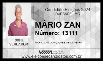 Candidato MÁRIO ZAN 2024 - DURANDÉ - Eleições