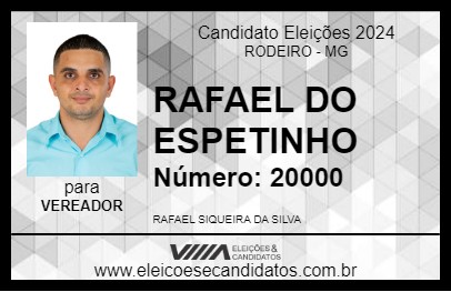 Candidato RAFAEL DO ESPETINHO 2024 - RODEIRO - Eleições