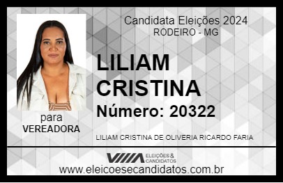 Candidato LILIAM CRISTINA 2024 - RODEIRO - Eleições