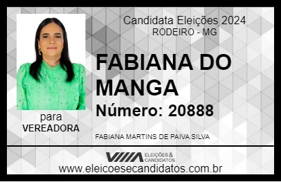 Candidato FABIANA DO MANGA 2024 - RODEIRO - Eleições