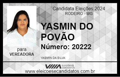 Candidato YASMIN DO POVÃO 2024 - RODEIRO - Eleições