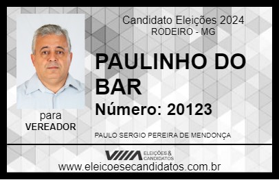 Candidato PAULINHO DO BAR 2024 - RODEIRO - Eleições