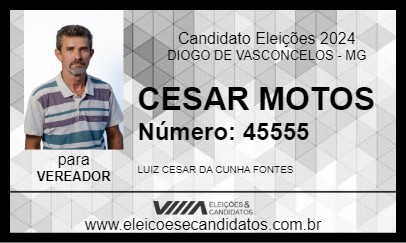 Candidato CESAR MOTOS 2024 - DIOGO DE VASCONCELOS - Eleições