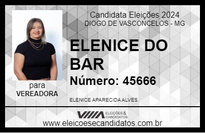 Candidato ELENICE DO BAR 2024 - DIOGO DE VASCONCELOS - Eleições