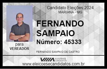 Candidato FERNANDO SAMPAIO 2024 - MARIANA - Eleições