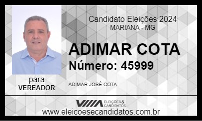 Candidato ADIMAR COTA 2024 - MARIANA - Eleições