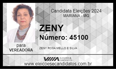 Candidato ZENY 2024 - MARIANA - Eleições