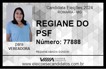 Candidato REGIANE DO PSF 2024 - ROMARIA - Eleições