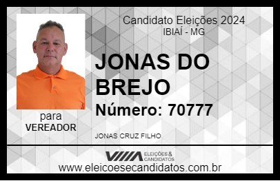 Candidato JONAS DO BREJO 2024 - IBIAÍ - Eleições