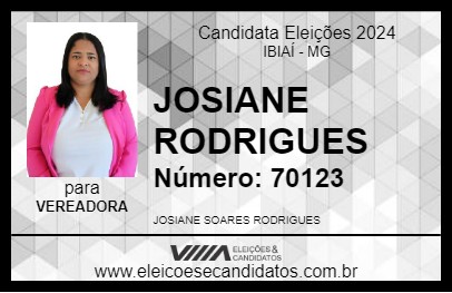 Candidato JOSIANE RODRIGUES  2024 - IBIAÍ - Eleições