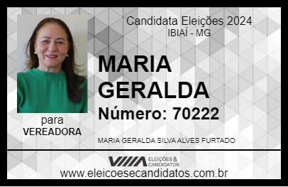 Candidato MARIA GERALDA  2024 - IBIAÍ - Eleições