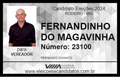 Candidato FERNANDINHO DO MAGAVINHA 2024 - RODEIRO - Eleições