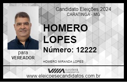 Candidato HOMERO LOPES 2024 - CARATINGA - Eleições