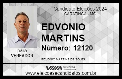 Candidato EDVONIO MARTINS 2024 - CARATINGA - Eleições