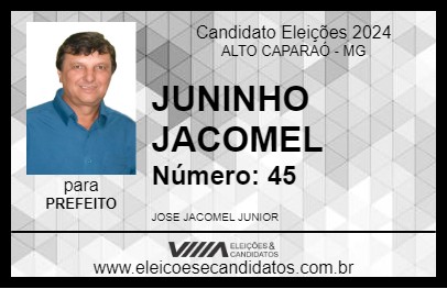 Candidato JUNINHO JACOMEL 2024 - ALTO CAPARAÓ - Eleições