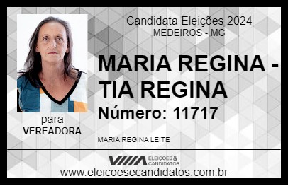 Candidato MARIA REGINA - TIA REGINA 2024 - MEDEIROS - Eleições