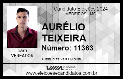 Candidato AURÉLIO TEIXEIRA 2024 - MEDEIROS - Eleições