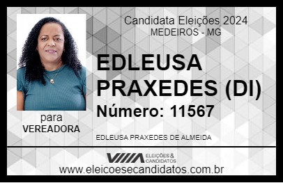 Candidato EDLEUSA PRAXEDES (DI) 2024 - MEDEIROS - Eleições