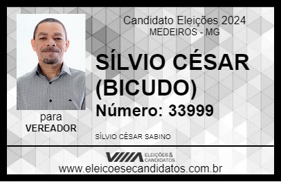 Candidato SÍLVIO CÉSAR (BICUDO) 2024 - MEDEIROS - Eleições