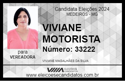 Candidato VIVIANE MOTORISTA 2024 - MEDEIROS - Eleições