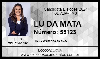 Candidato LU DA MATA 2024 - OLIVEIRA - Eleições